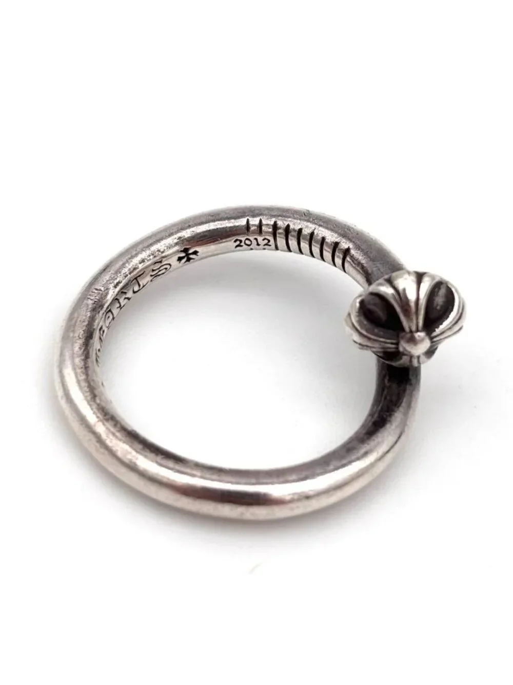Chrome Hearts Nail Cross Ball Ring 925 Sterling Silver